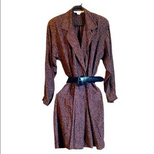 Vintage Cathy Hardwick Abstract Print Silk Dress Sz 10